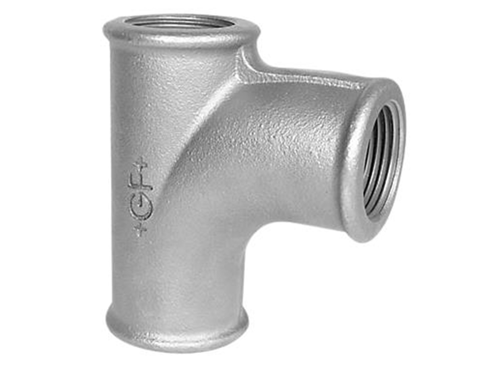 +GF+ flow tee 90° galvanized 2'' +GF+ flow tee 90° galvanized 2''